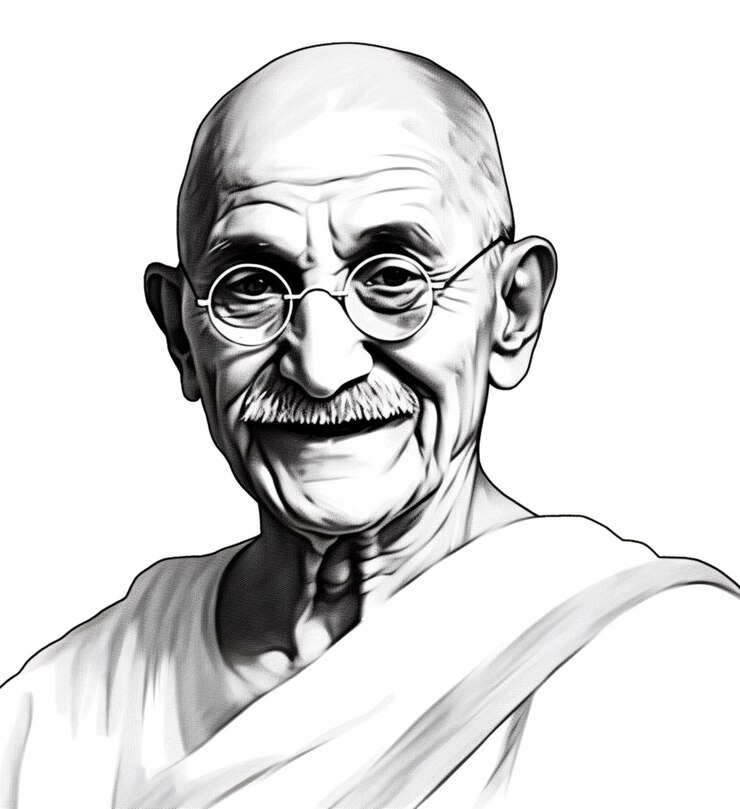 Foto the father of india sketch