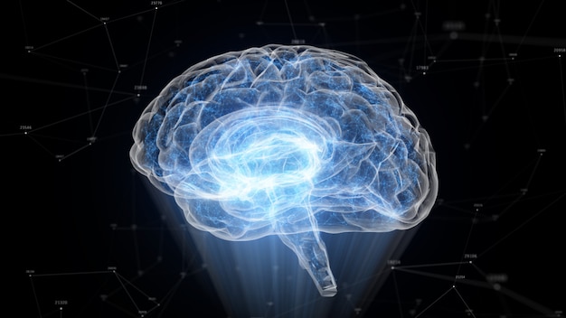 The human brain formed of luminous particles