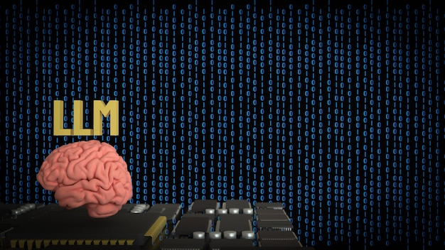 The LLM and Brain for Technology concept 3d Rendering