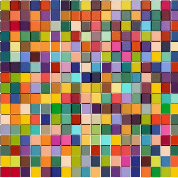 the squares are different colors and shapes including one that is a square