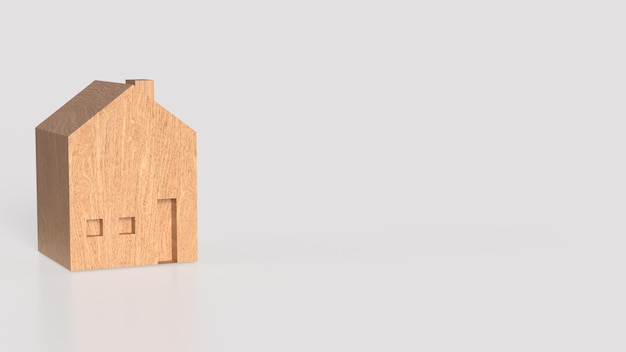 The Wood House on white Background for property or Building concept 3d RenderingxA
