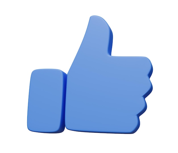 thumbs up like 3d 3d render cartoon minimal icon illustration