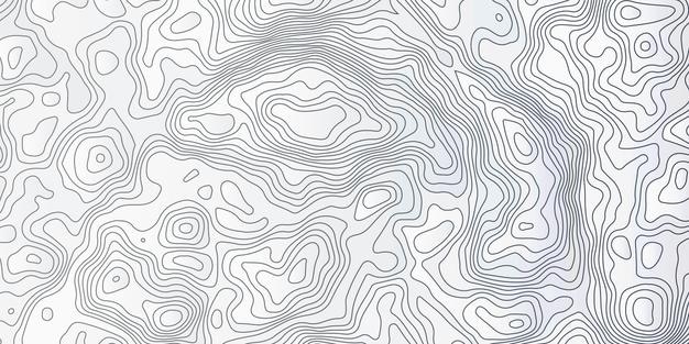 Topografisk linje-konturkart bakgrunn geografisk rutenettkart Abstrakt hvit topografi