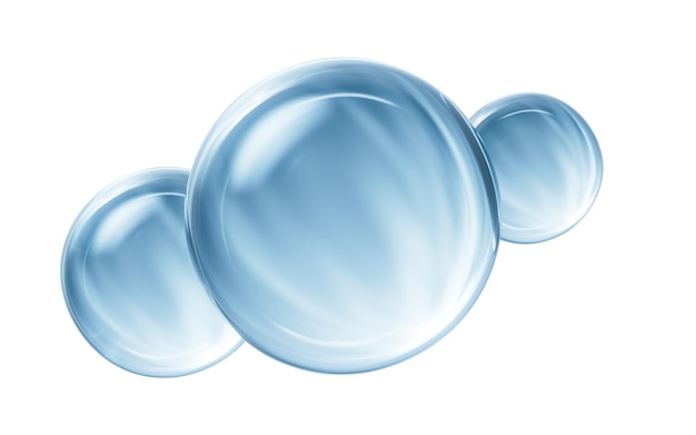 Transparent blue bubbles background 3d rendering