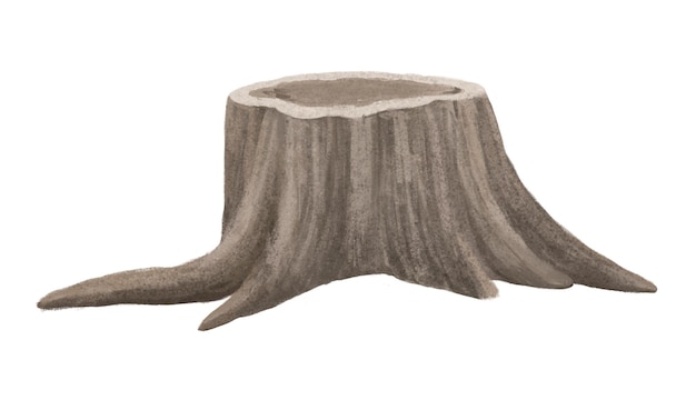 Trestubbe png klistremerke natur illustrasjon transparent bakgrunn