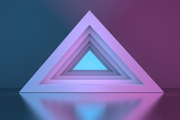 Triangular pyramid tunnel portal over mirror surface