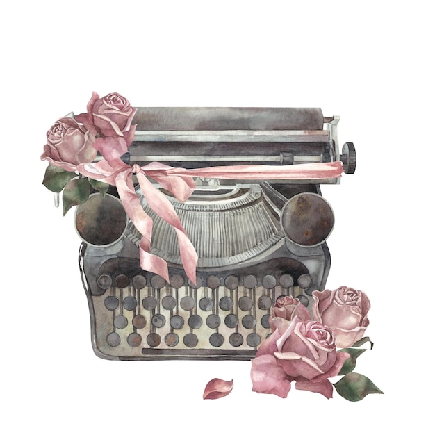 Typewriter flowers bow