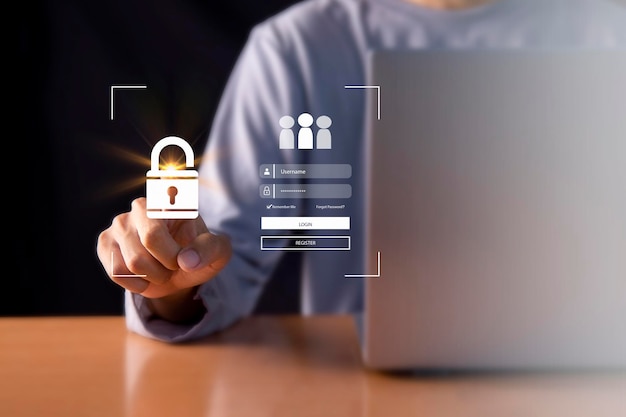 User and password authentication systemcyber security concept Network Security and Privacy
