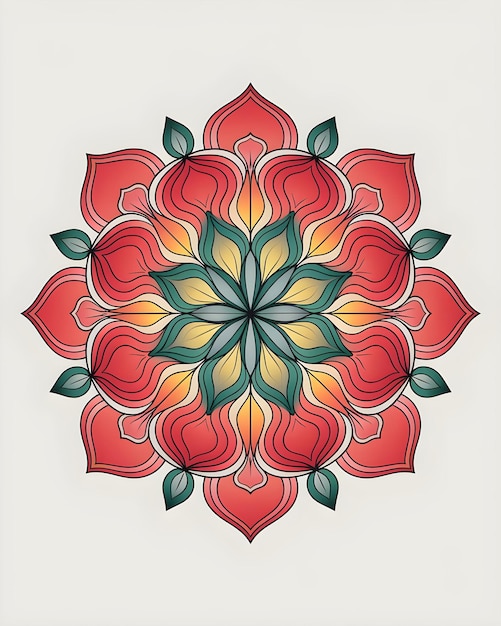 Vakker mandala-design fargerik kunst hvit bakgrunn
