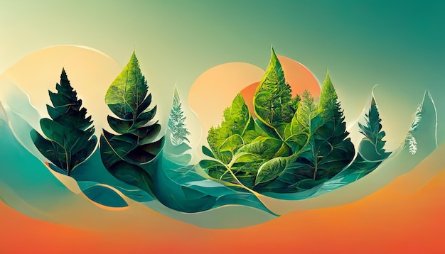 Vakre illustrasjoner av naturen opp ned eller vrengt