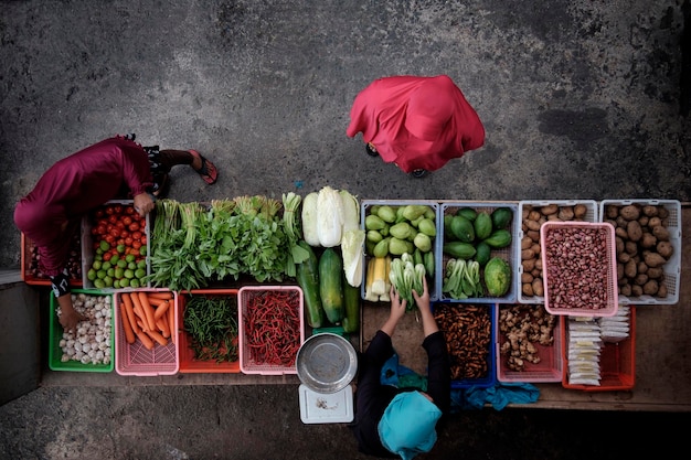 Various vegetables for sale in market