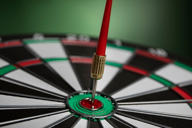 view of dartboard with bullseye arrow points