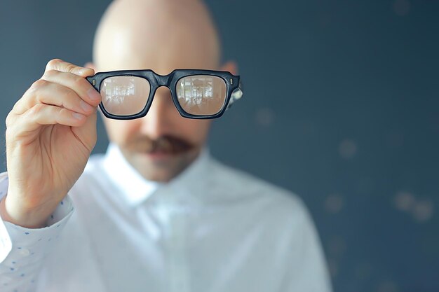 vintage hipster mustache, portrait of a man with a long mustache, unusual look
