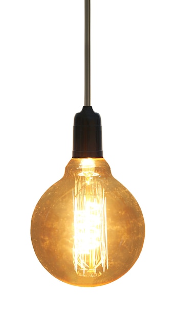 Vintage lamp isolated on white background and have clipping paths function for easy to use design.