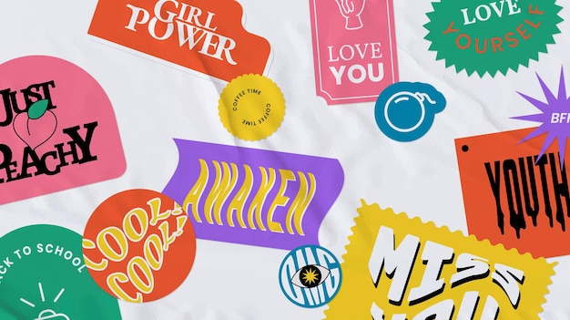 vintage word sticker png background paper texture