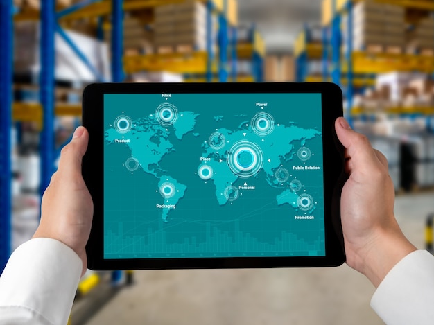 warehouse management innovative software in computer for real time monitoring