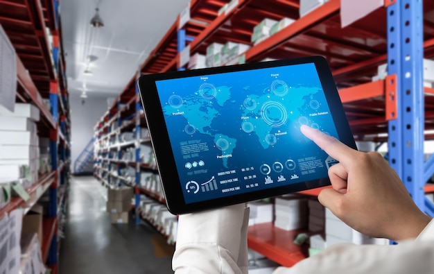warehouse management innovative software in computer for real time monitoring