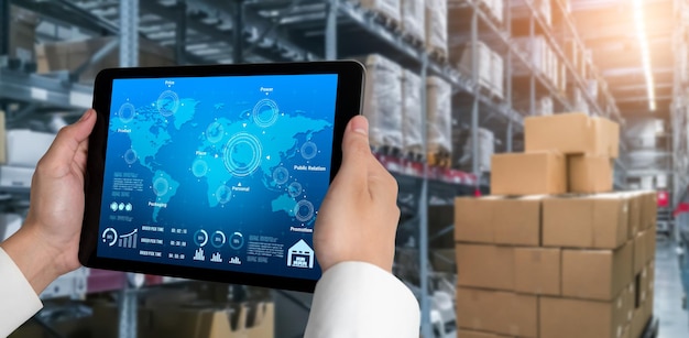 warehouse management innovative software in computer for real time monitoring