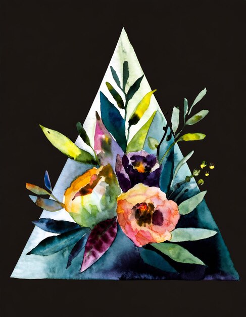 watercolor abstract flowers plant botanic background wallpaper