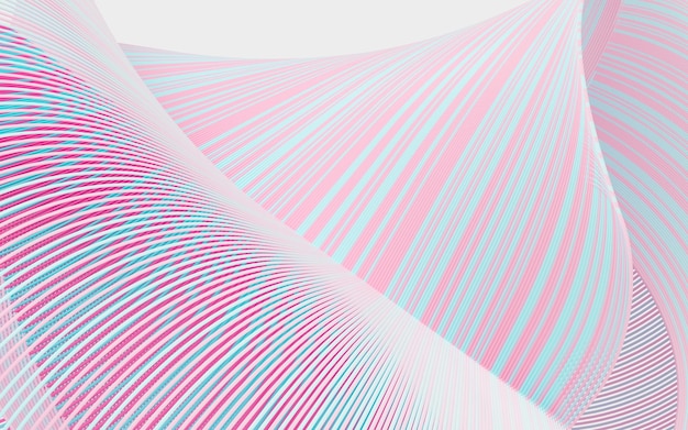 Wavy lines pattern background curve structure 3d rendering