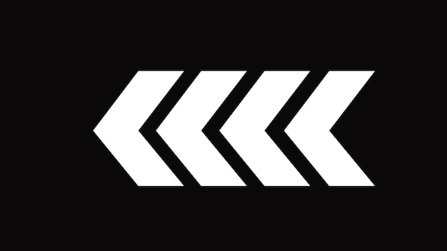 white color or design images left direction arrows symbols warning striped arrow safety typeisolated on black background