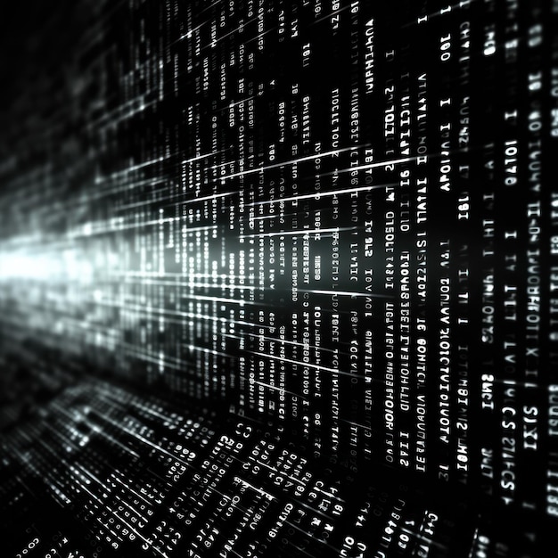 White digital binary data on computer screen background Job ID 9e93af12ab0649eb8e73342dbb74d43b
