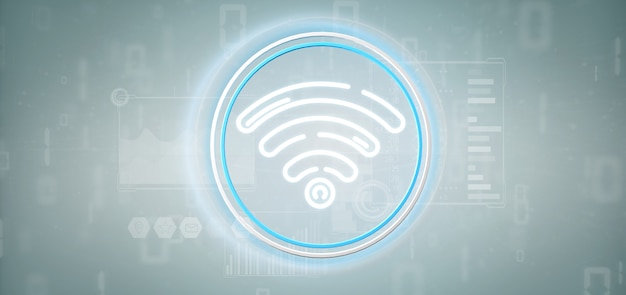 Wi-Fi-ikon med statistikk og binærkode