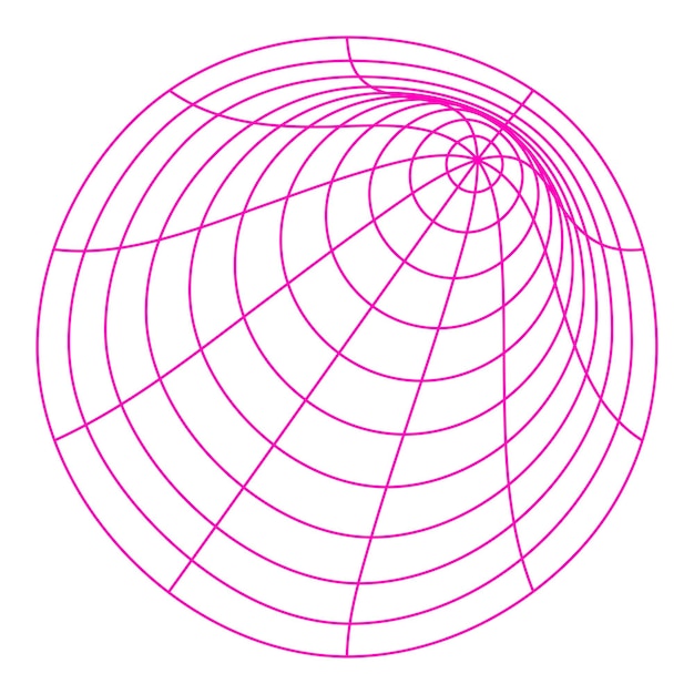 Wireframe shape png sticker pink grid pattern retro futurism design