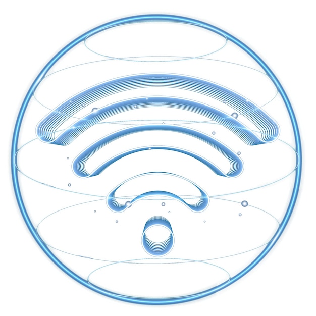 Wireless internet png technology icon in blue