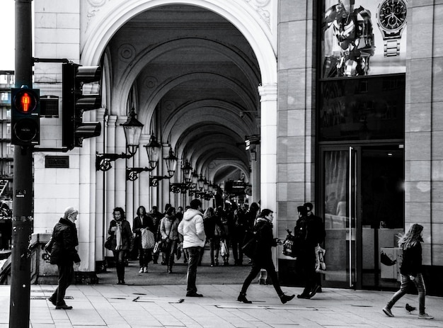 Woman walking in city