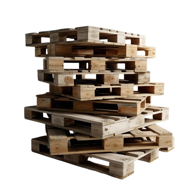 Wooden pallets isolated on white background