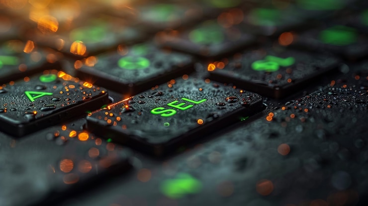 Foto write a word sell on key board batton