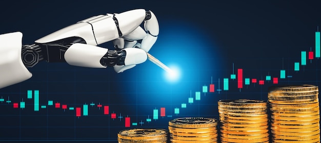 xai futuristic ai thinking of droid robot artificial intelligence concept