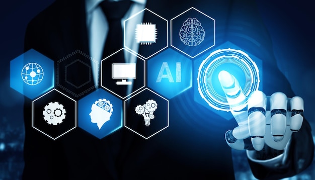 xai futuristic robot artificial intelligence concept