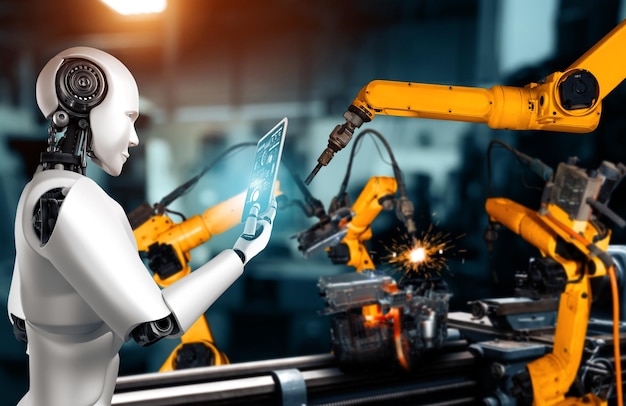xai mechanized industry robot and robotic arms for assembly in factory production