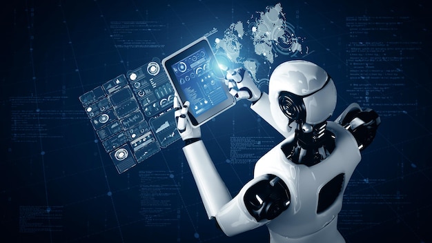 xai robot hominoid using tablet computer for big data analytic