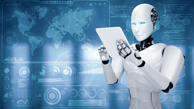 Xai robot hominoid using tablet computer for big data analytic