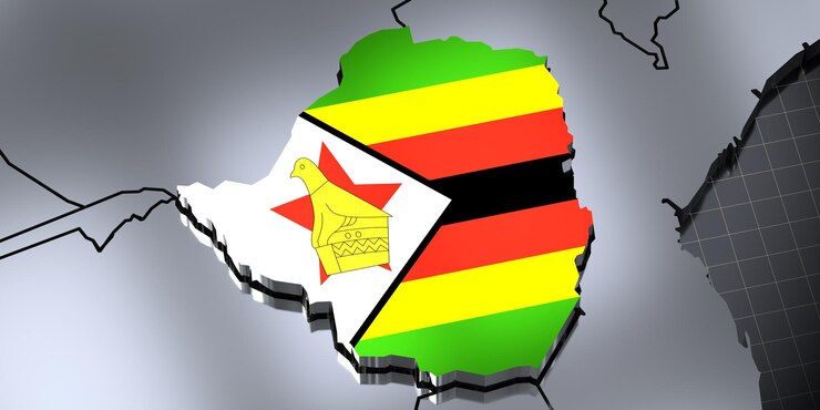 Foto zimbabwe borders and flag 3d illustration