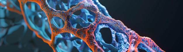 161 Microscopic view of alien organic biomaterial fibrous structure 3D