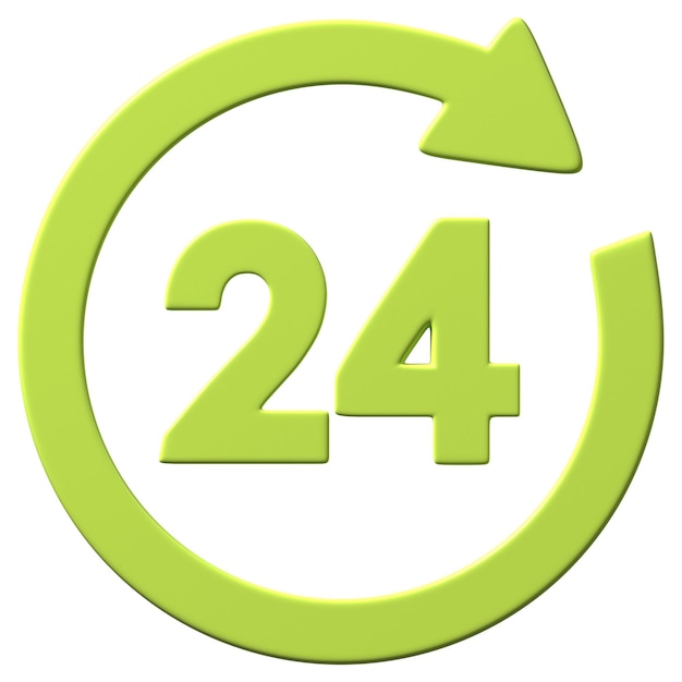 24 hours sign png 3d sticker transparent background