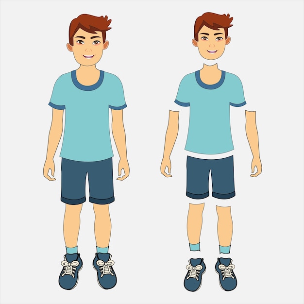 2d Boy Cartoon Character For Animation