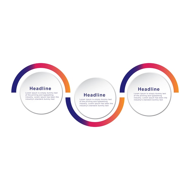 3 steps Modern Infographic Options Template 01