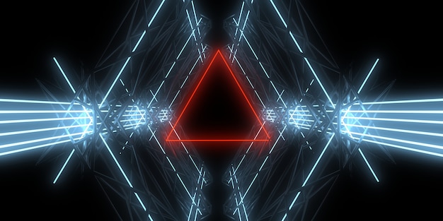 3D abstract background with neon lights. neon tunnel. 3d illustration