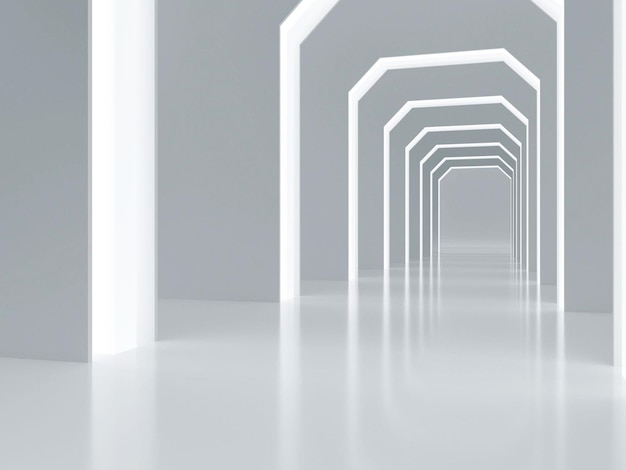 3d architecture building abstract white background empty space platform 3d interior white background
