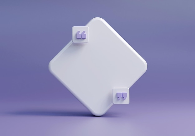 3d blank quote frame icon or quote frame ui icon