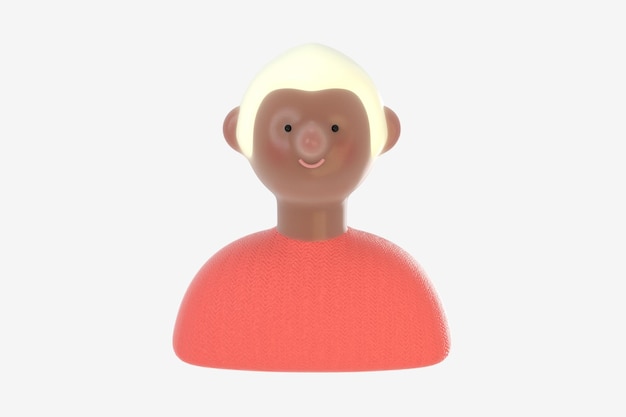 3D Bright people portrait young woman