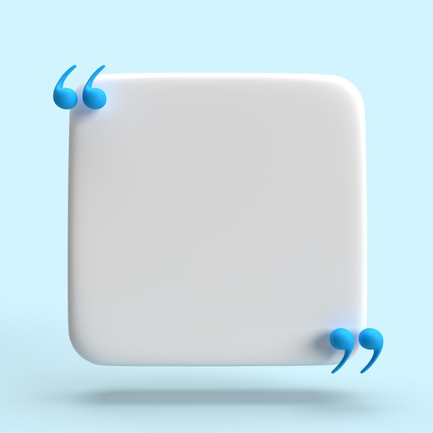 3D-chatbobler Minimalistisk koncept med citat fra sociale medier 3D-illustrationer