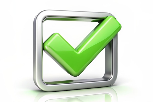 3d check mark icon isolated on white background check list button best choice for right success tick accept agree 3d application choose icon vector with check 3D rendering illustration