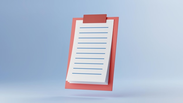 3d clipboard or notepad icon 3d render illustration