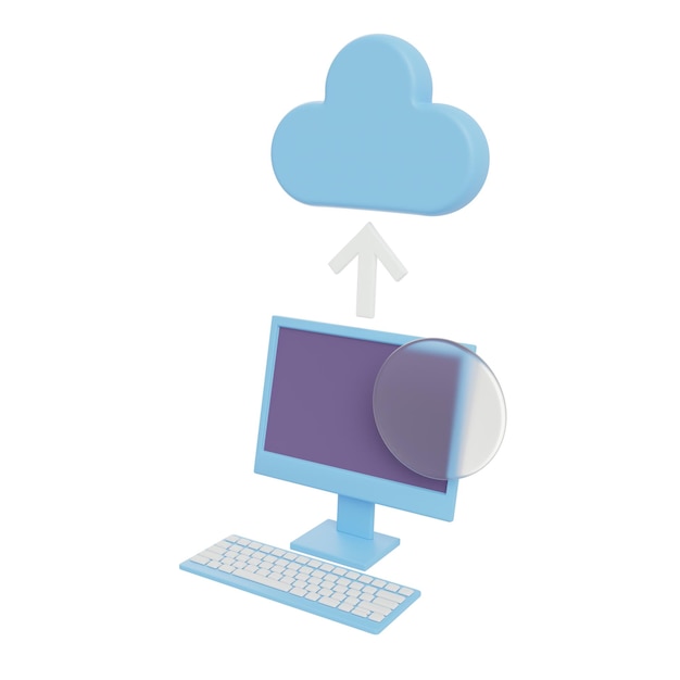 3D Cloud Computing Illustration